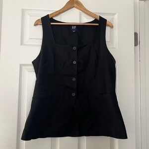GAP Women's Black Linen waistcoat